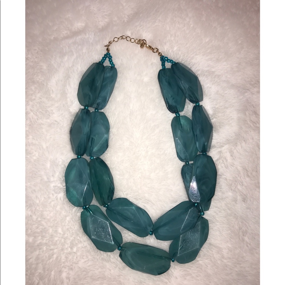 Teal fashion statement necklace